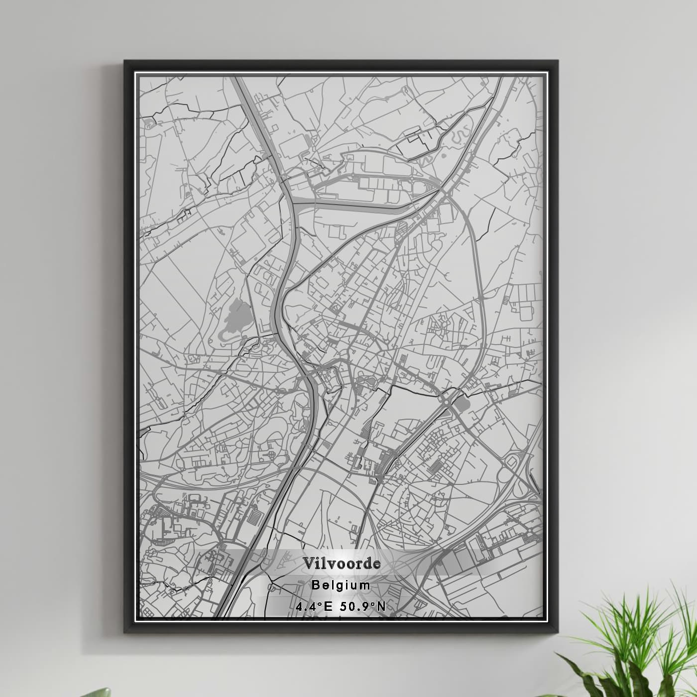 ROAD MAP OF VILVOORDE, BELGIUM BY MAPBAKES