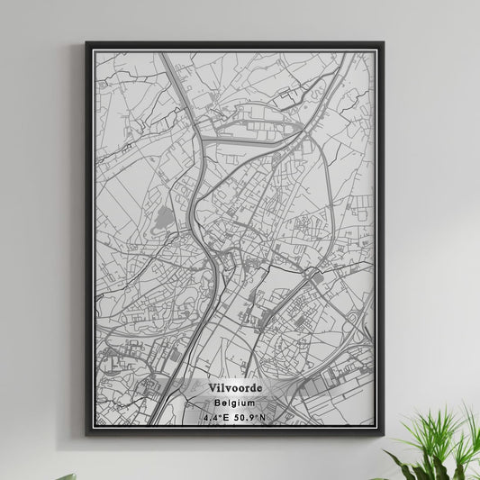 ROAD MAP OF VILVOORDE, BELGIUM BY MAPBAKES