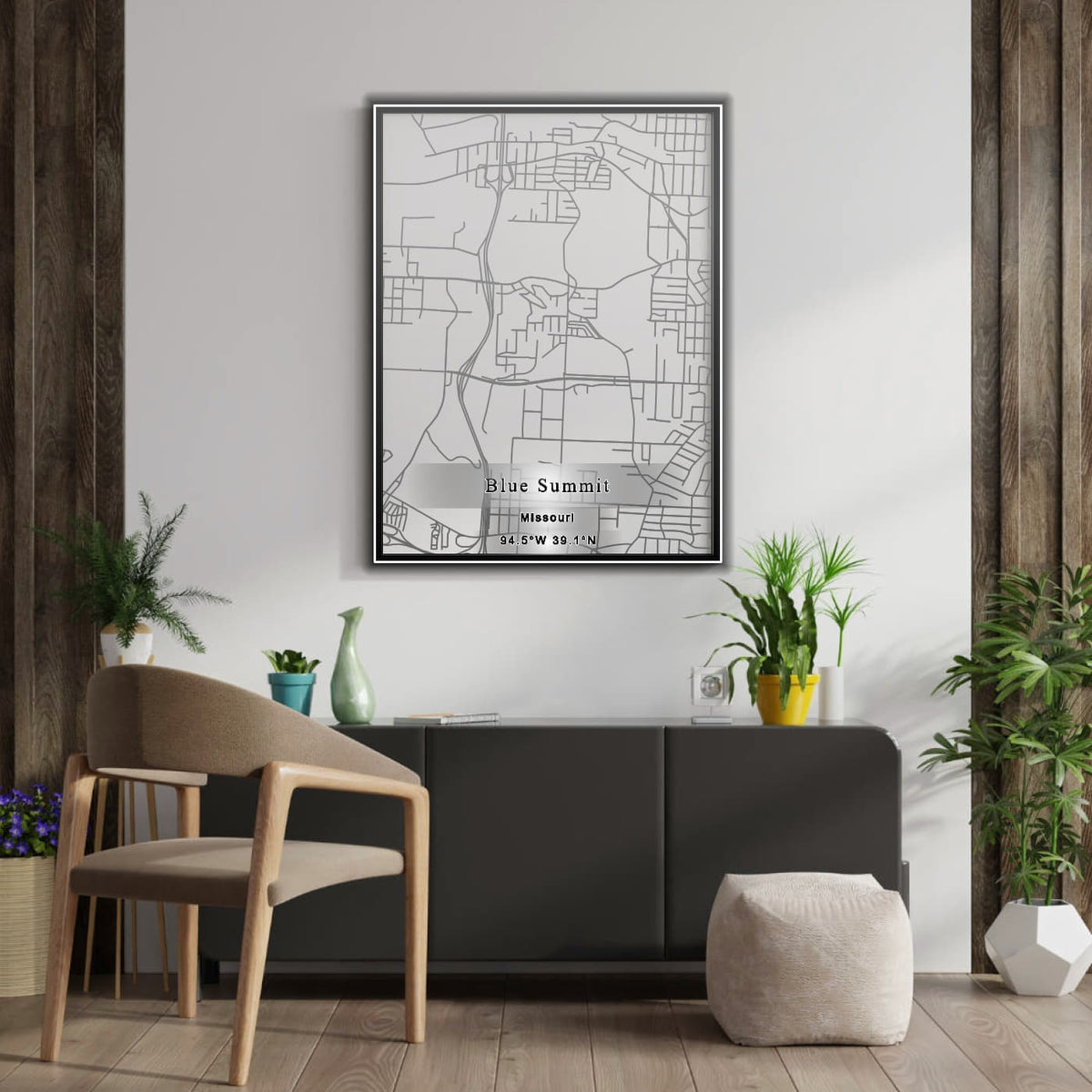 ROAD MAP OF BLUE SUMMIT, MISSOURI BY MAPBAKES