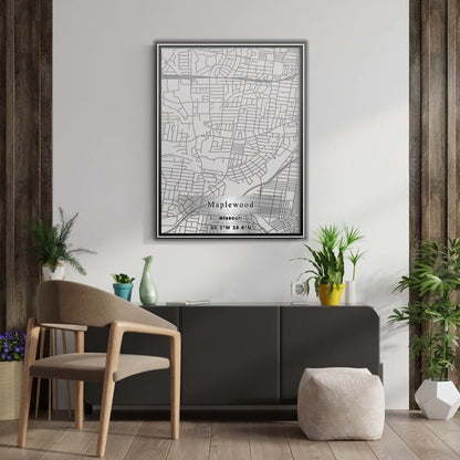 ROAD MAP OF MAPLEWOOD, MISSOURI BY MAPBAKES