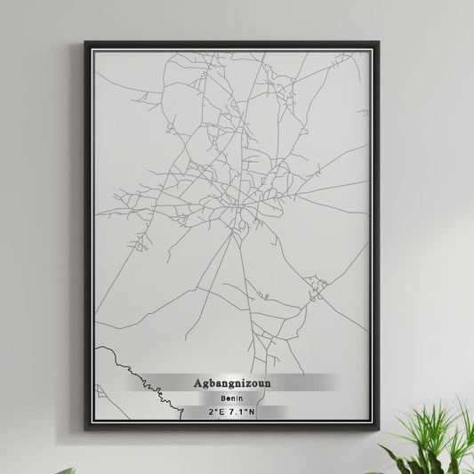 ROAD MAP OF AGBANGNIZOUN, BENIN BY MAPBAKES