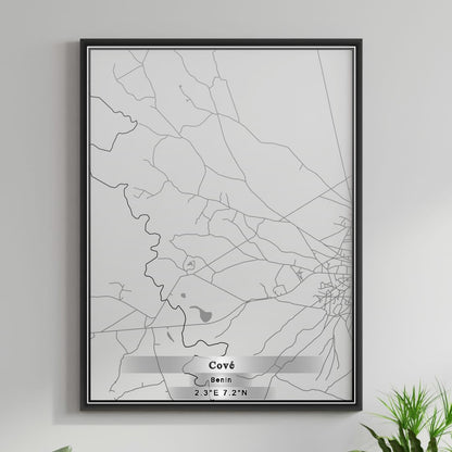 ROAD MAP OF COVE, BENIN BY MAPBAKES