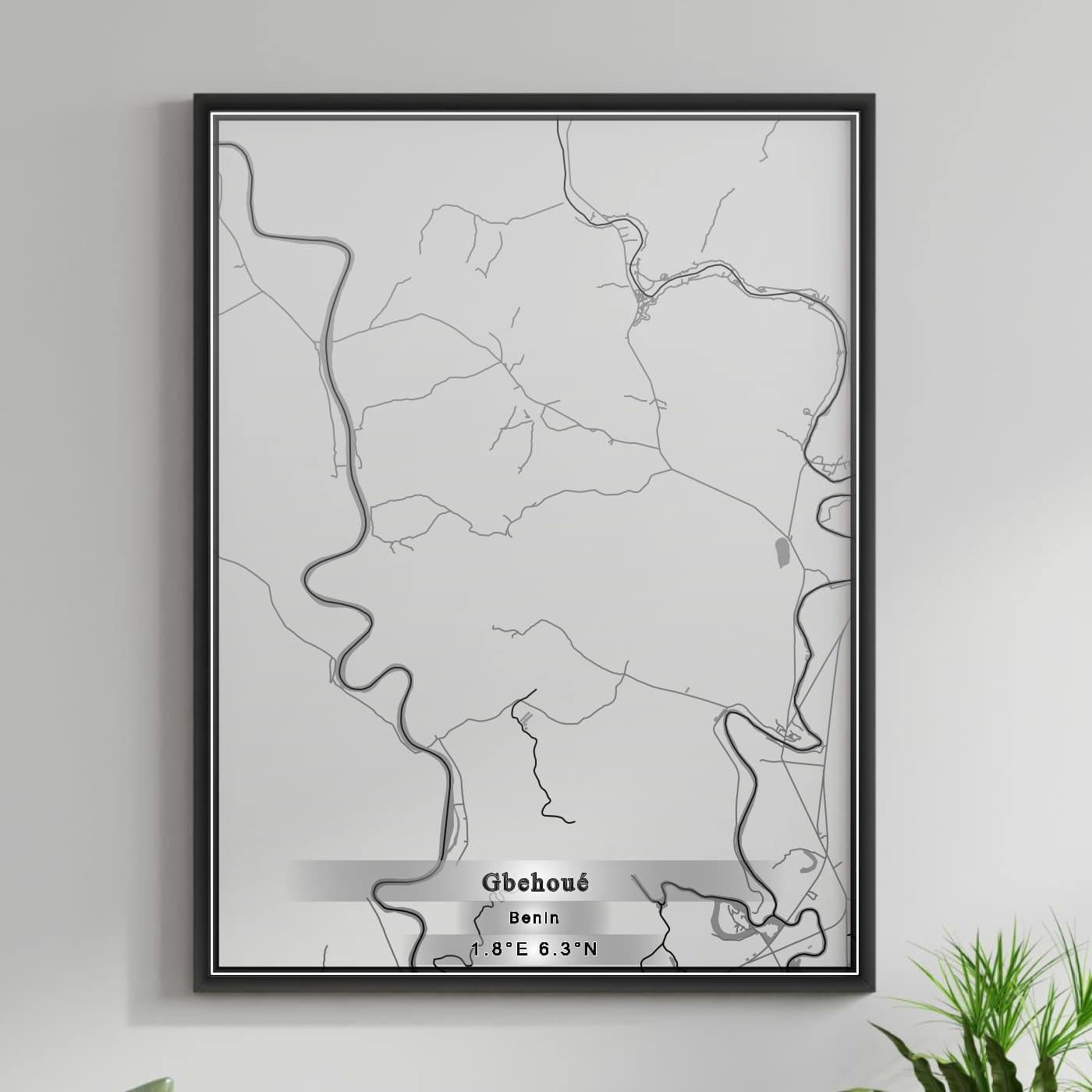 ROAD MAP OF GBEHOUE, BENIN BY MAPBAKES