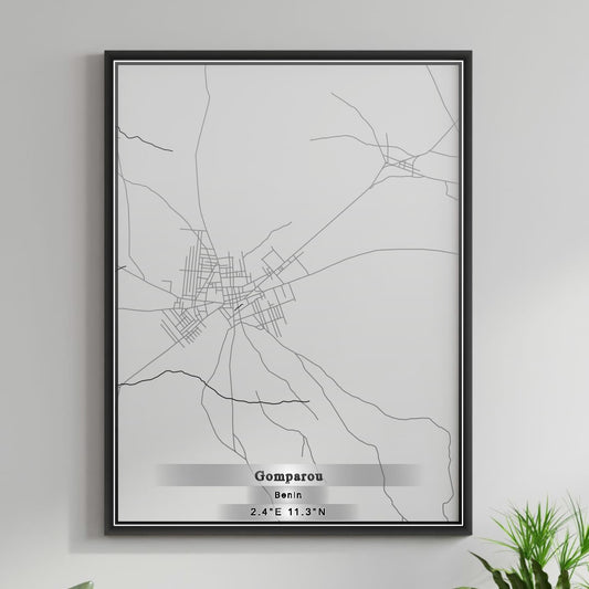 ROAD MAP OF GOMPAROU, BENIN BY MAPBAKES