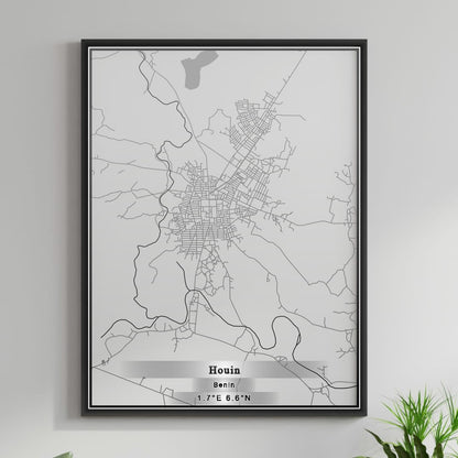 ROAD MAP OF HOUIN, BENIN BY MAPBAKES