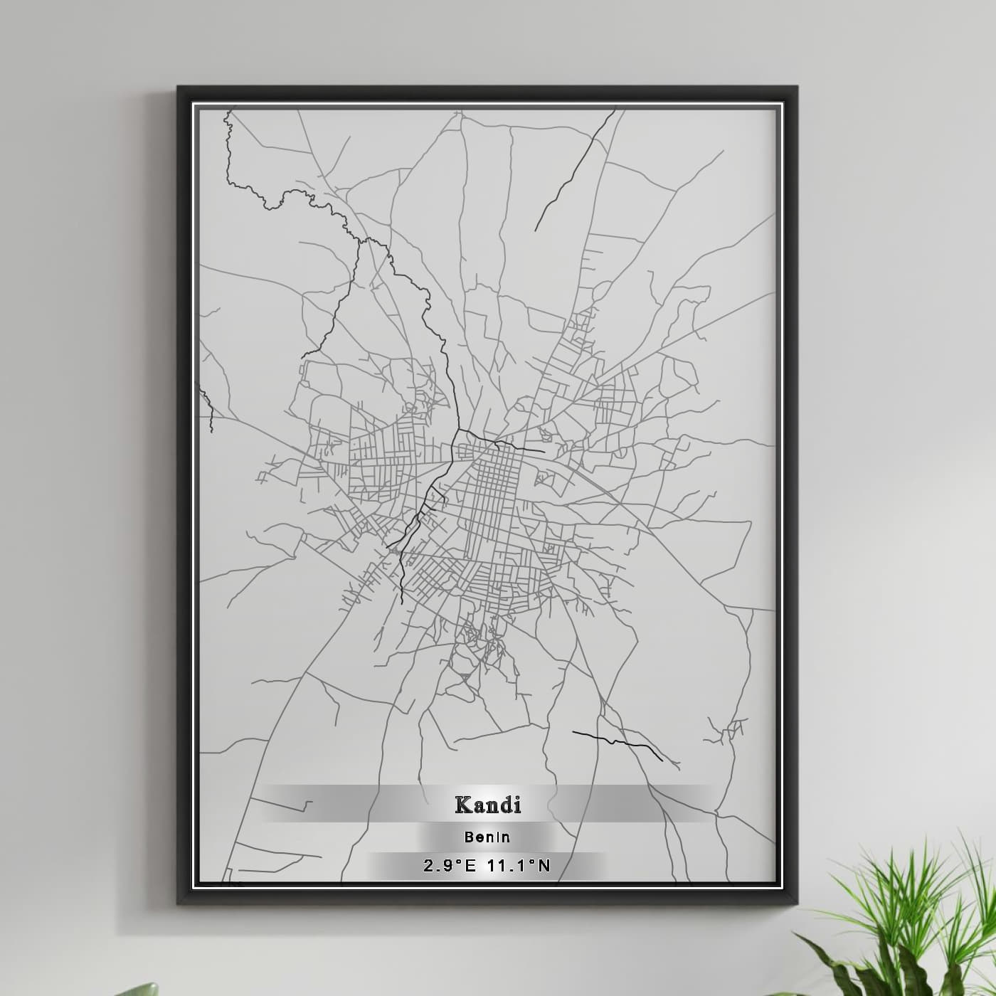 ROAD MAP OF KANDI, BENIN BY MAPBAKES