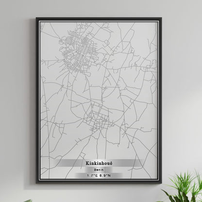 ROAD MAP OF KINKINHOUE, BENIN BY MAPBAKES