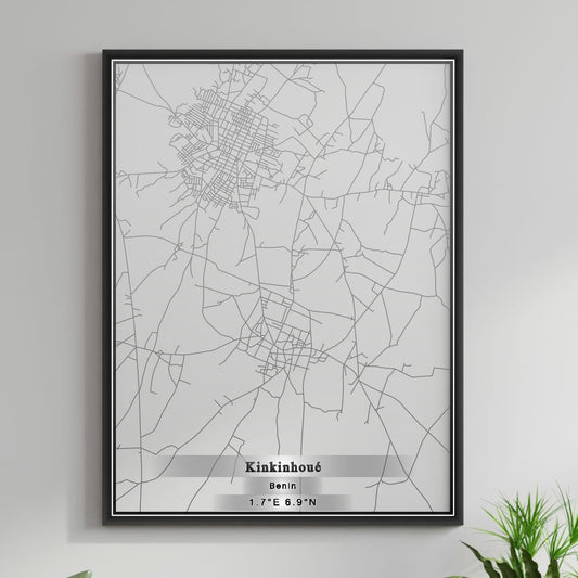 ROAD MAP OF KINKINHOUE, BENIN BY MAPBAKES