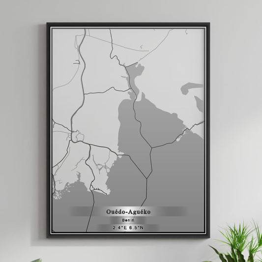 ROAD MAP OF OUEDO AGUEKO, BENIN BY MAPBAKES