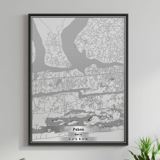 ROAD MAP OF PAHOU, BENIN BY MAPBAKES