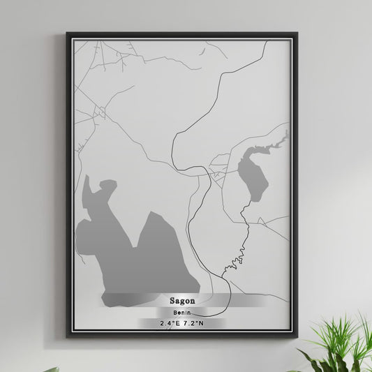 ROAD MAP OF SAGON, BENIN BY MAPBAKES