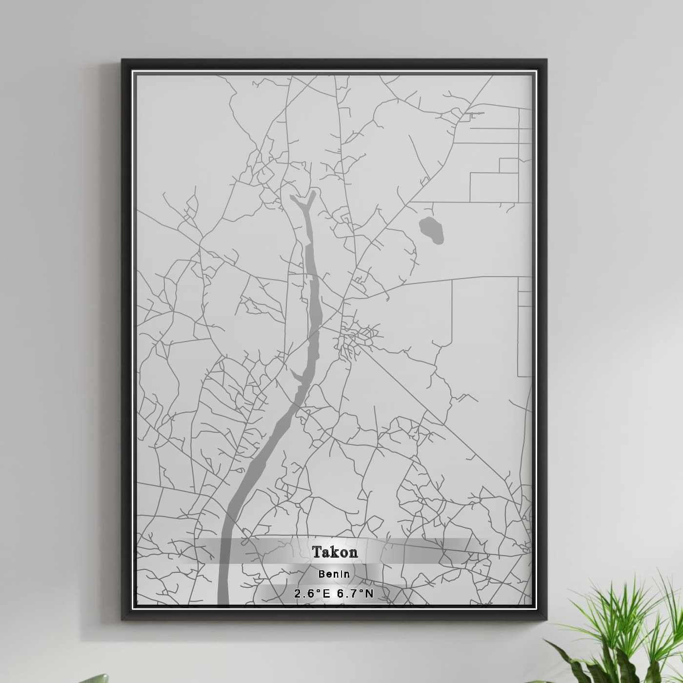 ROAD MAP OF TAKON, BENIN BY MAPBAKES