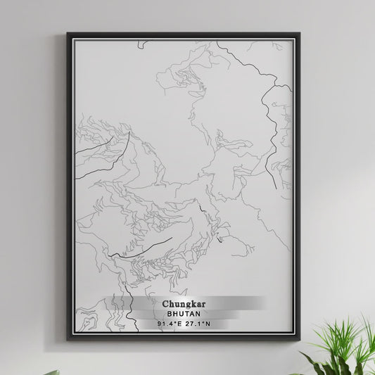 ROAD MAP OF CHUNGKAR, BHUTAN BY MAPBAKES