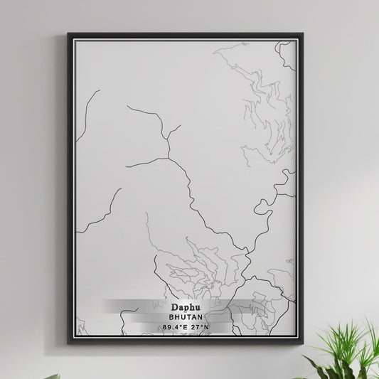 ROAD MAP OF DAPHU, BHUTAN BY MAPBAKES