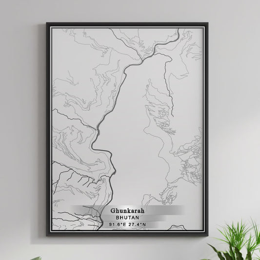 ROAD MAP OF GHUNKARAH, BHUTAN BY MAPBAKES