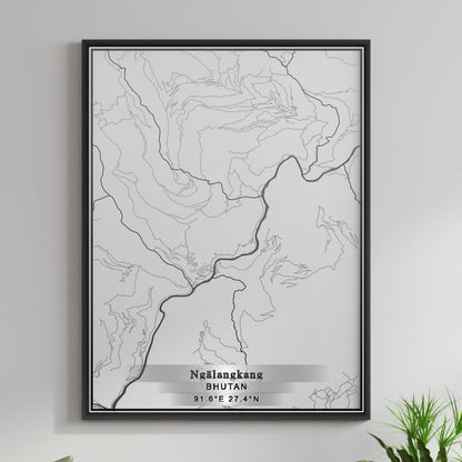 ROAD MAP OF NGALANGKANG, BHUTAN BY MAPBAKES