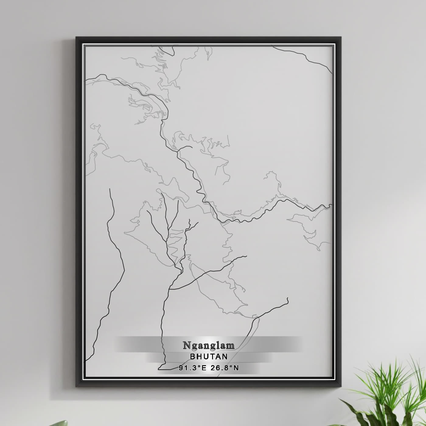 ROAD MAP OF NGANGLAM, BHUTAN BY MAPBAKES