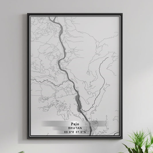 ROAD MAP OF PAJO, BHUTAN BY MAPBAKES