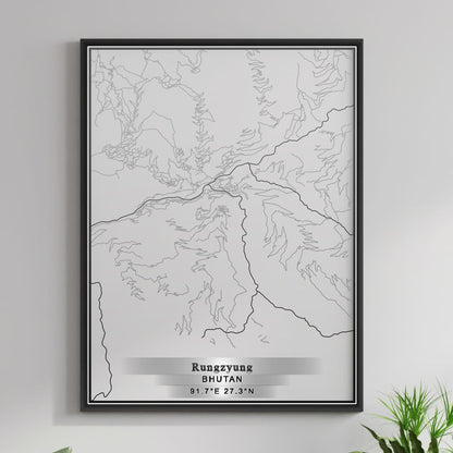 ROAD MAP OF RUNGZYUNG, BHUTAN BY MAPBAKES