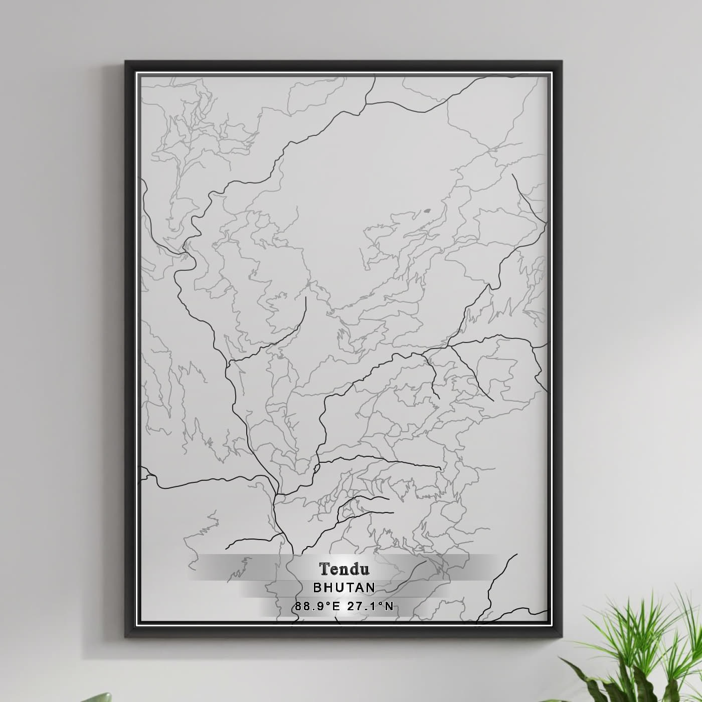 ROAD MAP OF TENDU, BHUTAN BY MAPBAKES