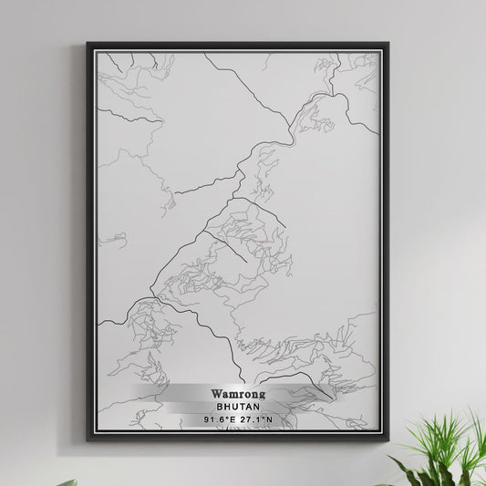 ROAD MAP OF WAMRONG, BHUTAN BY MAPBAKES