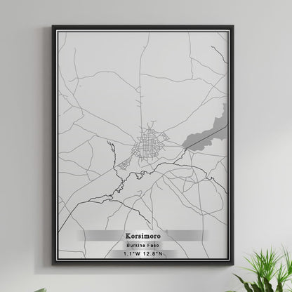 ROAD MAP OF KORSIMORO, BURKINA FASO BY MAPBAKES