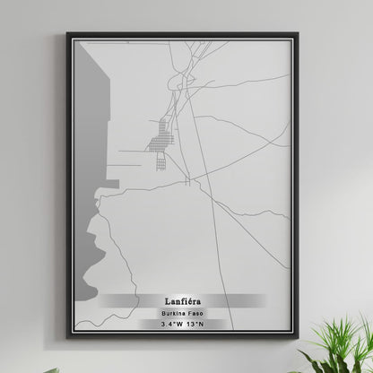 ROAD MAP OF LANFIERA, BURKINA FASO BY MAPBAKES