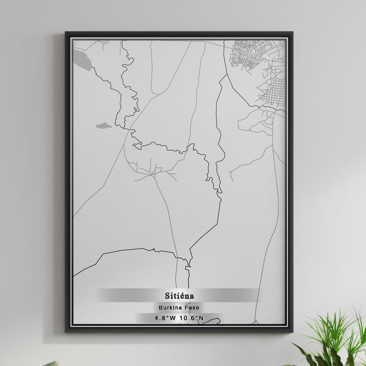 ROAD MAP OF SITIENA, BURKINA FASO BY MAPBAKES