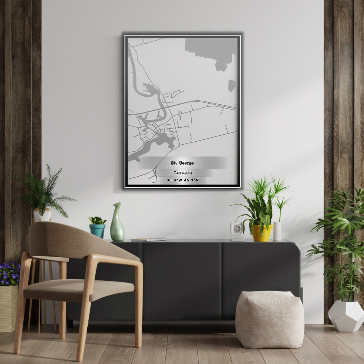 ROAD MAP OF ST GEORGE, CANADA BY MAPBAKES