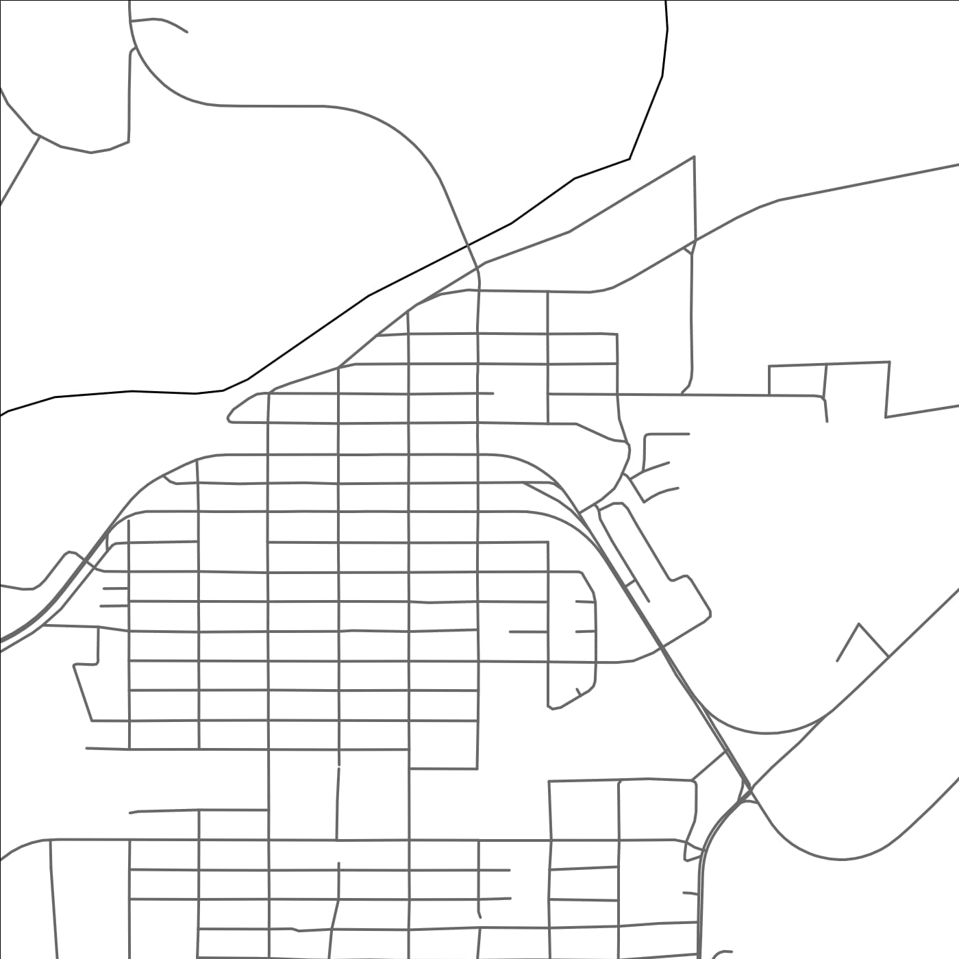 ROAD MAP OF FORT MACLEOD, CANADA BY MAPBAKES