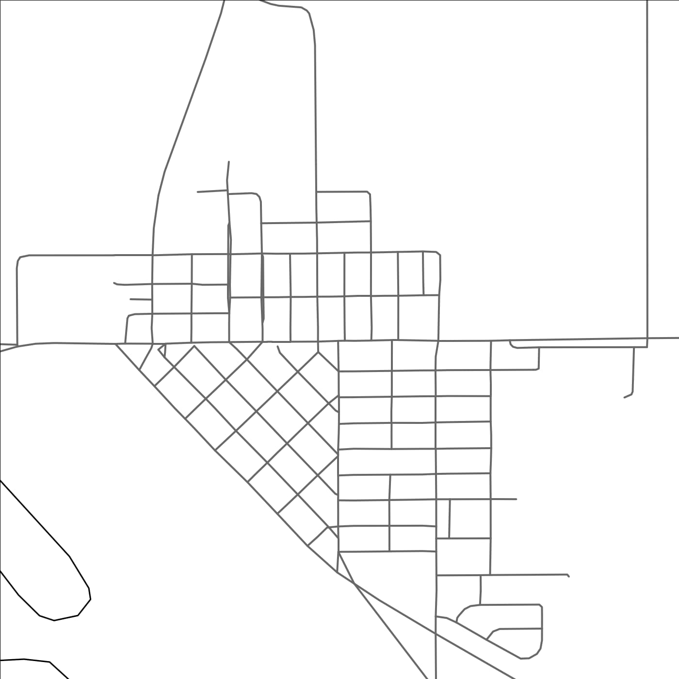 ROAD MAP OF KAMSACK, CANADA BY MAPBAKES