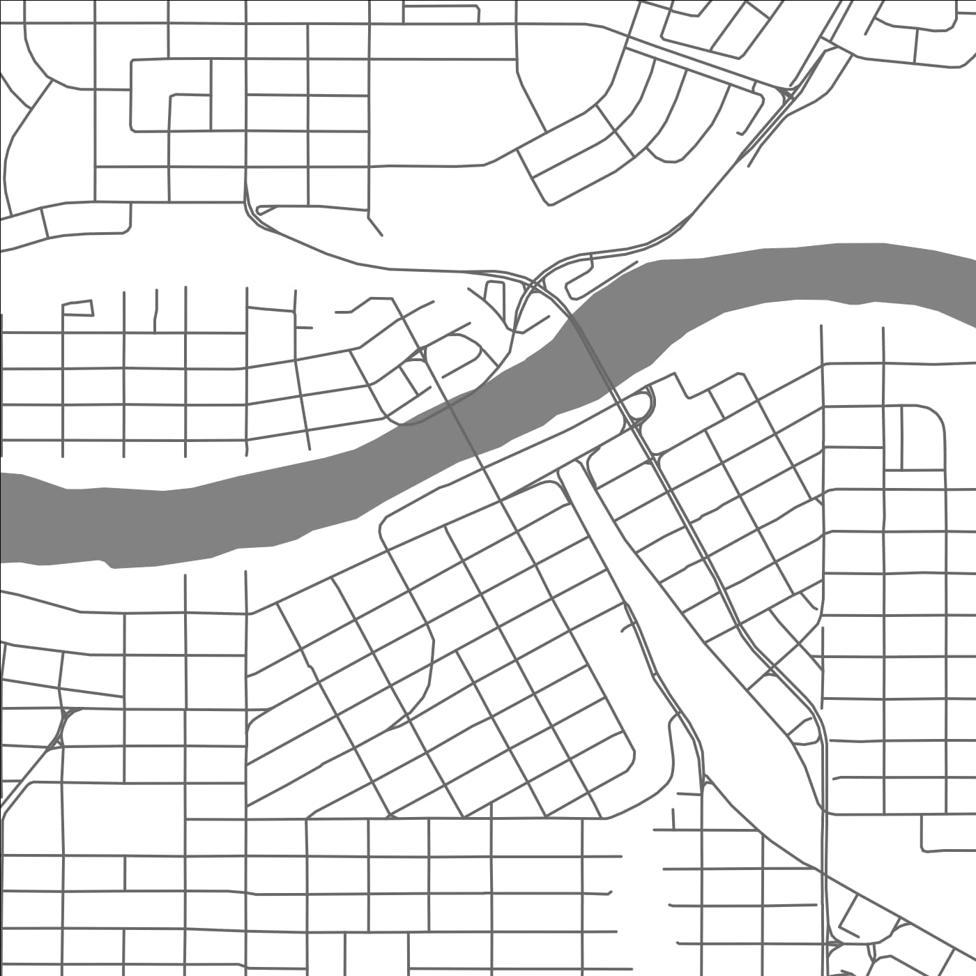 ROAD MAP OF MEDICINE HAT, CANADA BY MAPBAKES