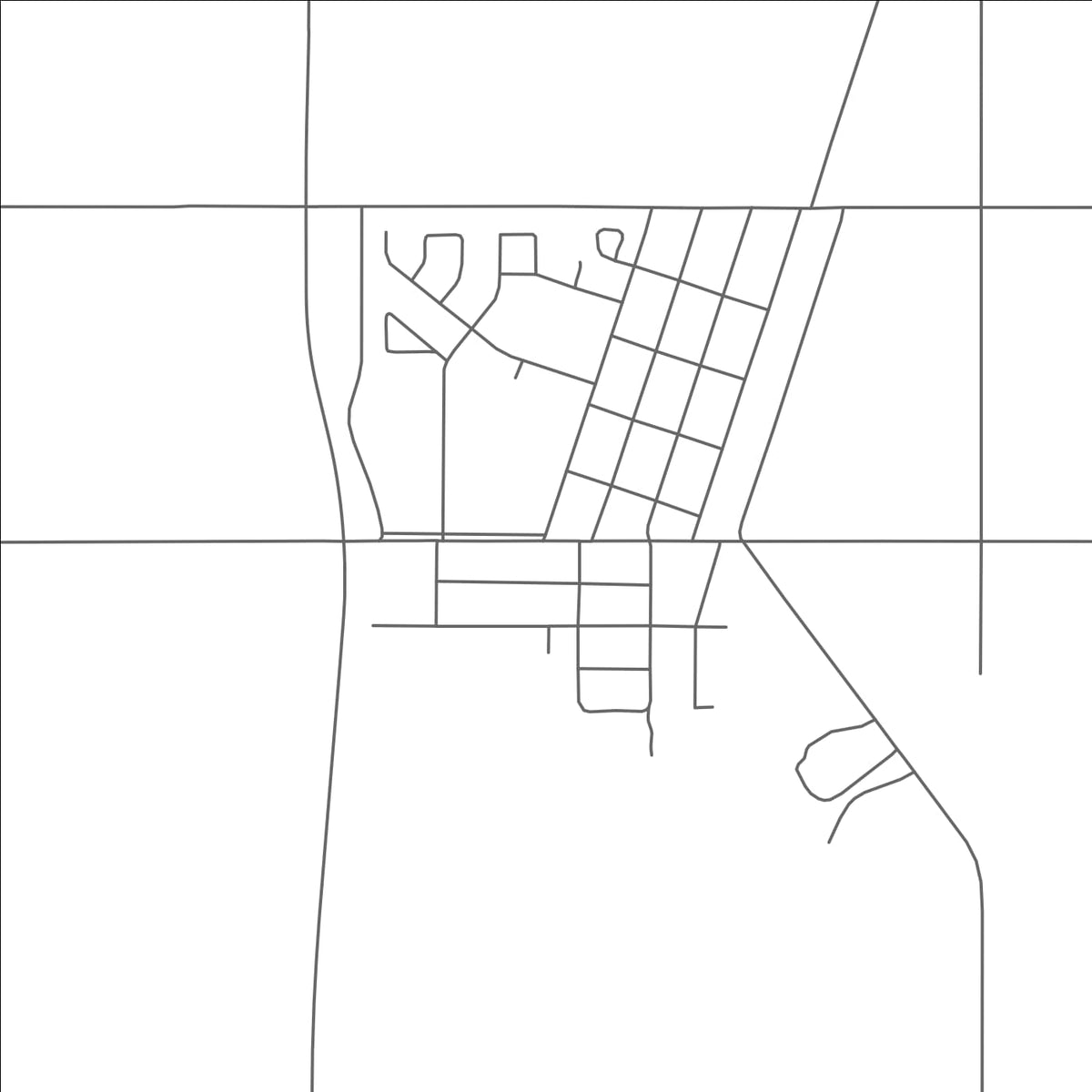 ROAD MAP OF TROCHU, CANADA BY MAPBAKES