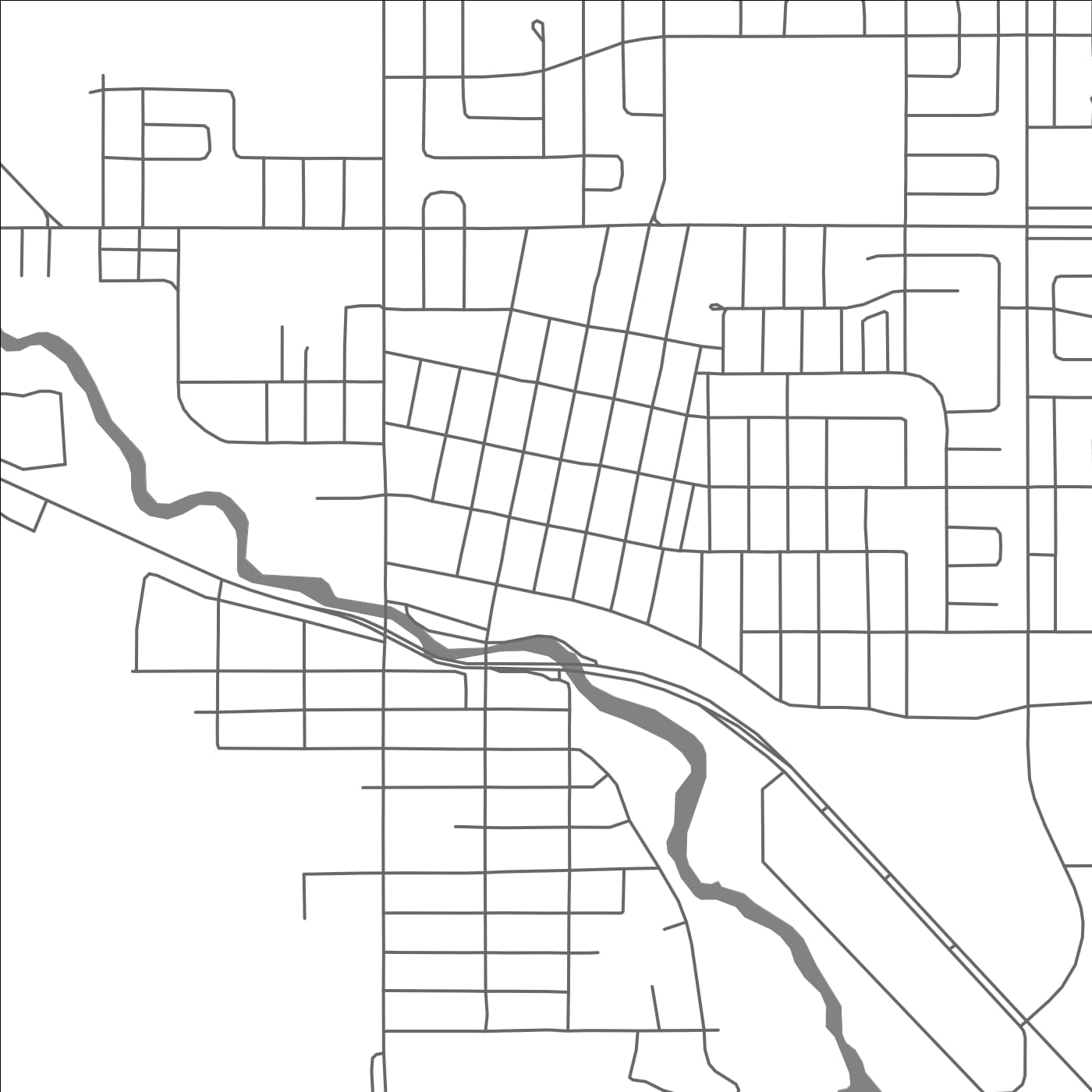 ROAD MAP OF WEYBURN, CANADA BY MAPBAKES