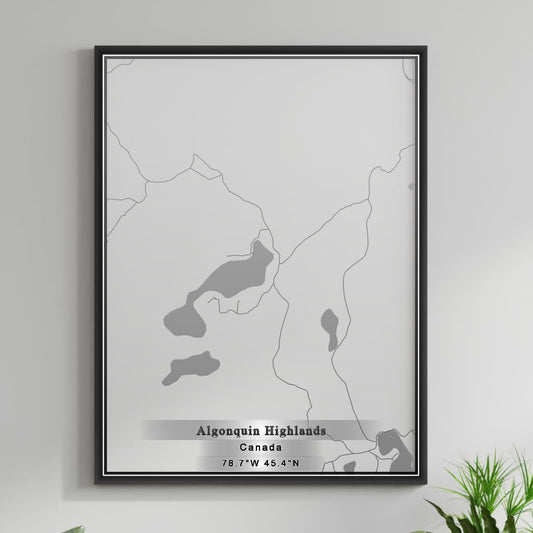 ROAD MAP OF ALGONQUIN HIGHLANDS, CANADA BY MAPBAKES