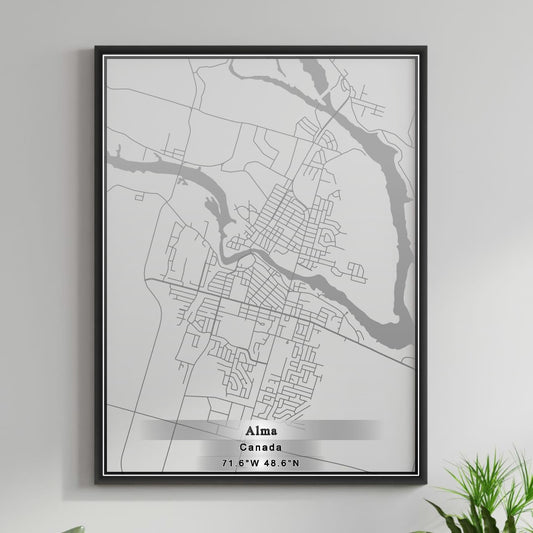 ROAD MAP OF ALMA, CANADA BY MAPBAKES