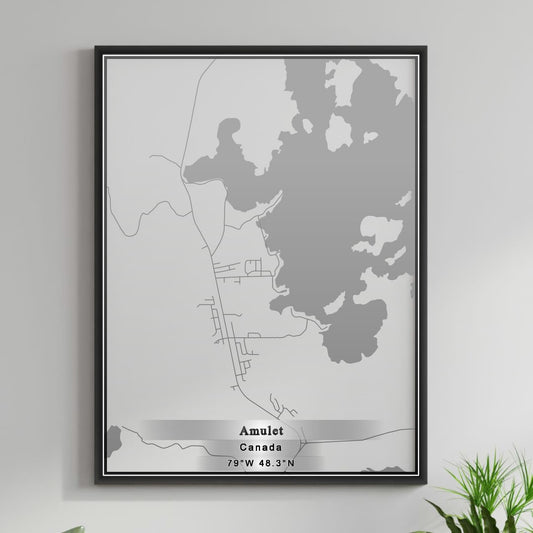 ROAD MAP OF AMULET, CANADA BY MAPBAKES
