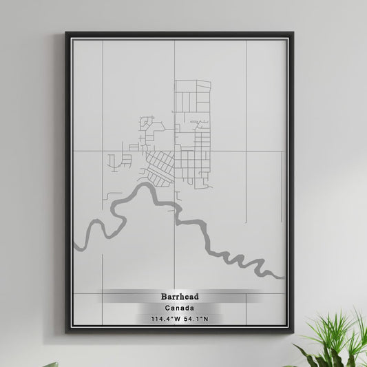 ROAD MAP OF BARRHEAD, CANADA BY MAPBAKES