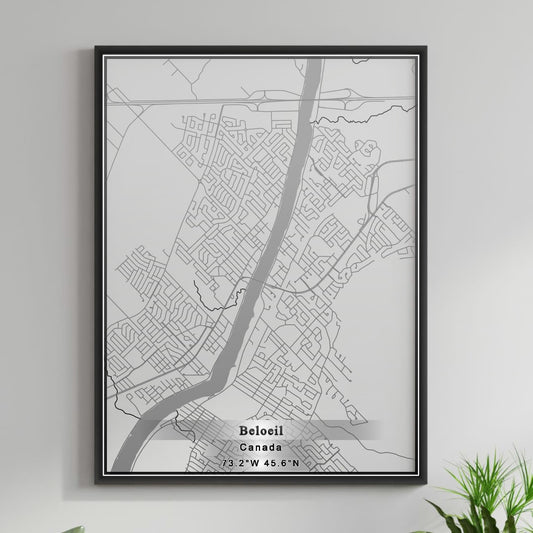 ROAD MAP OF BELOEIL, CANADA BY MAPBAKES
