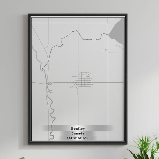 ROAD MAP OF BENTLEY, CANADA BY MAPBAKES