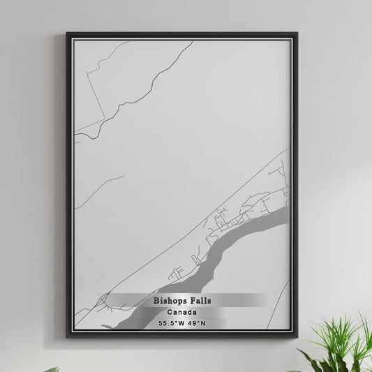 ROAD MAP OF BISHOPS FALLS, CANADA BY MAPBAKES
