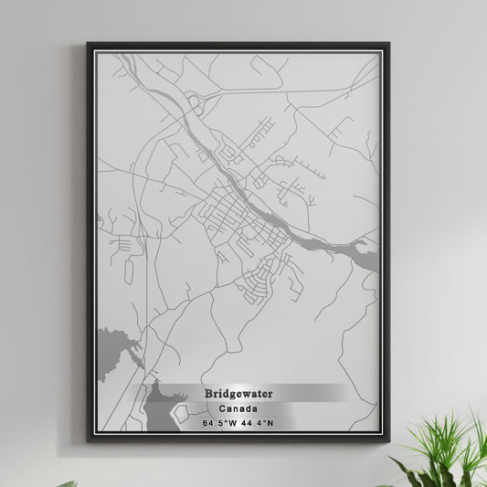 ROAD MAP OF BRIDGEWATER, CANADA BY MAPBAKES