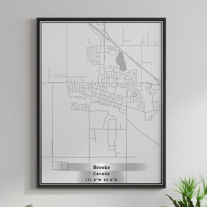 ROAD MAP OF BROOKS, CANADA BY MAPBAKES