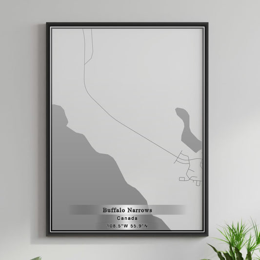 ROAD MAP OF BUFFALO NARROWS, CANADA BY MAPBAKES