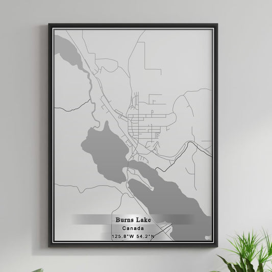 ROAD MAP OF BURNS LAKE, CANADA BY MAPBAKES