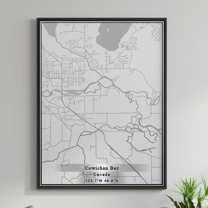 ROAD MAP OF COWICHAN BAY, CANADA BY MAPBAKES