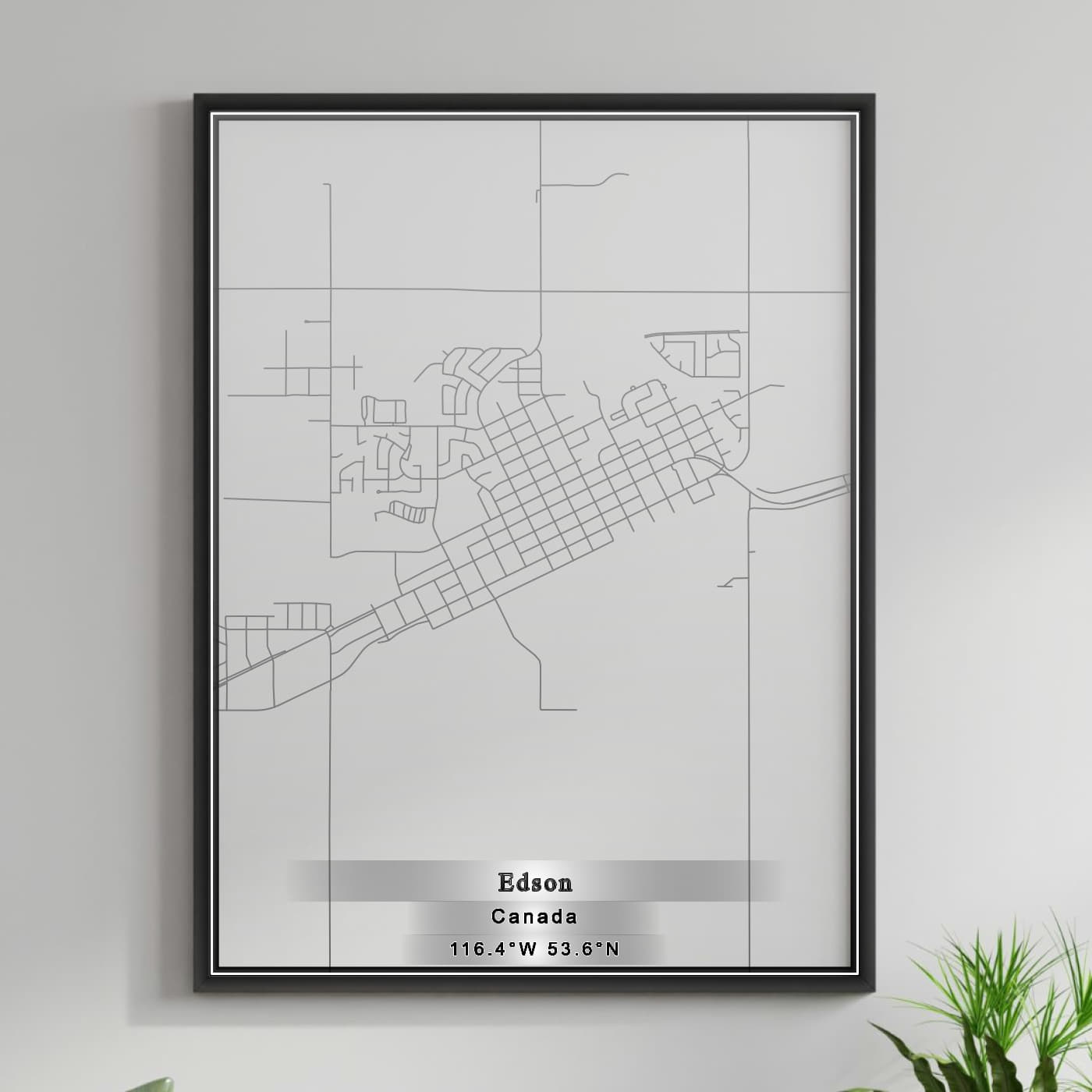 ROAD MAP OF EDSON, CANADA BY MAPBAKES