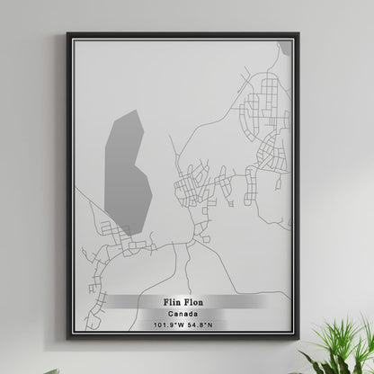 ROAD MAP OF FLIN FLON, CANADA BY MAPBAKES