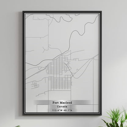 ROAD MAP OF FORT MACLEOD, CANADA BY MAPBAKES