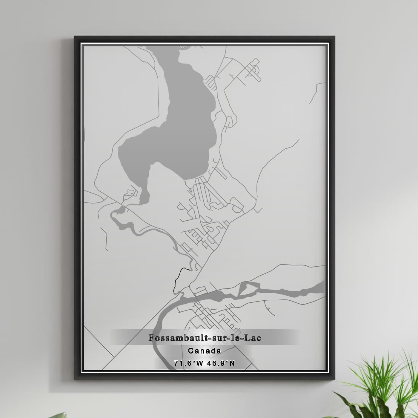 ROAD MAP OF FOSSAMBAULT SUR LE LAC, CANADA BY MAPBAKES